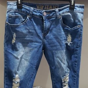Distressed Skinny Ankle Jeans